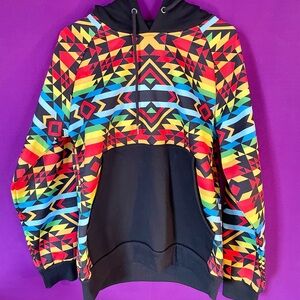 GoTribal Colorful Geometric Aztec Pattern Hoodie